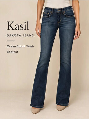 Kasil Dakota Ocean Storm Wash Bootcut Jeans Size 27
